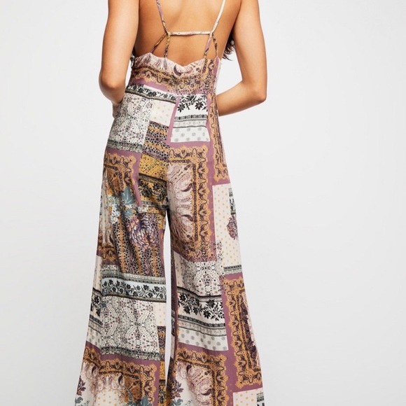 Free People Margarita Jumpsuit - Ivory & Brown - Picture 2 of 5
